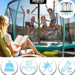 Trampolina ogrodowa profilowana 14ft/435cm z siatką wewnętrzną Neo-Sport