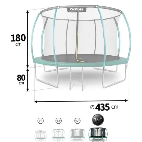 Trampolina ogrodowa profilowana 14ft/435cm z siatką wewnętrzną Neo-Sport