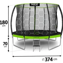 Trampolina ogrodowa profilowana 12ft/374cm z siatką wewnętrzną Neo-Sport