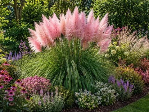 Trawa pampasowa różowa Cortaderia selloana Rosea sadzonka
