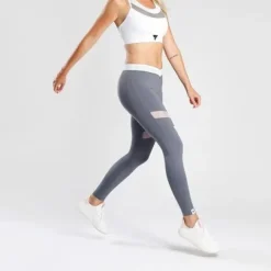 Trec - Leginsy damskie TW LEGGINGS TRECGIRL 028 DUAL MESH STORM XS
