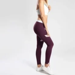 Trec - Leginsy damskie TW LEGGINGS TRECGIRL 031 DUAL MESH BURGUNDE XS
