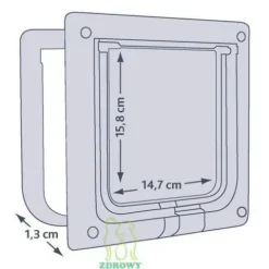 TRIXIE Klapka do drzwi przejścia kota magnetyczna przezroczysta 14,7x15,8cm