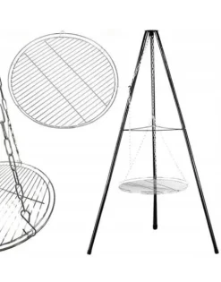 TRÓJNÓG Z RUSZTEM GRILL OGRODOWY DO PALENISK 50cm 150cm OGNISKA 1