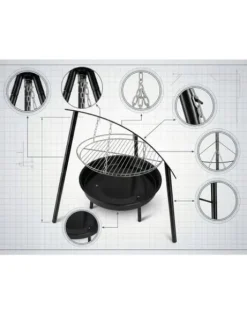 TRÓJNÓG Z RUSZTEM GRILL OGRODOWY DO PALENISK 50cm 150cm OGNISKA 1