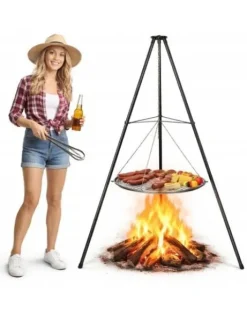 TRÓJNÓG Z RUSZTEM GRILL OGRODOWY DO PALENISK 50cm 150cm OGNISKA 1