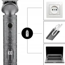 TRYMER GOLARKA DO STRZYŻENIA GOLENIA BRODY WŁOSÓW ZESTAW XXL USB 16W1