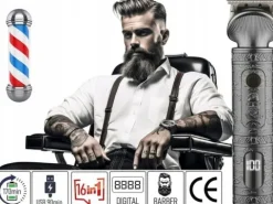 TRYMER GOLARKA DO STRZYŻENIA GOLENIA BRODY WŁOSÓW ZESTAW XXL USB 16W1