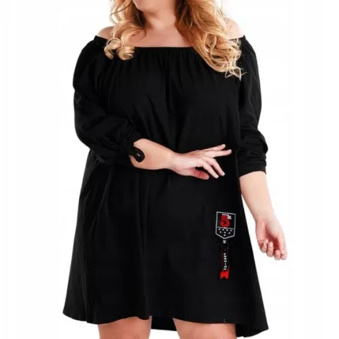 Tunika oversize sukienka czarna plus size