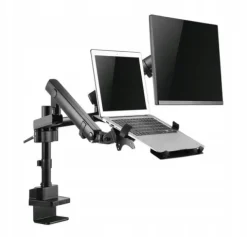 Uchwyt na monitor 8kg i laptop 4,5kg montaż zacisk długie ramię VESA