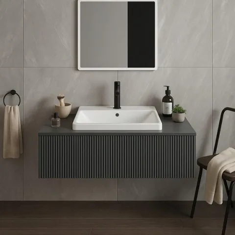 UMYWALKA CERAMICZNA BIAŁA MEBLOWA WPUSZCZANA W BLAT PROSTOKĄTNA 52 x 41 CM
