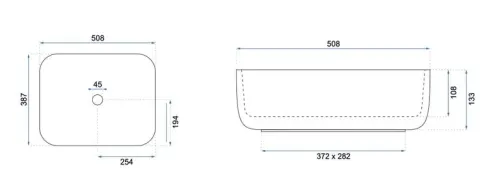 Umywalka Ceramiczna Nablatowa DEMI SLIM - REA