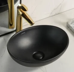 UMYWALKA NABLATOWA CERAMICZNA CZARNA MATOWA 41x33 REBIKO