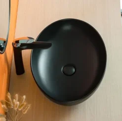 UMYWALKA NABLATOWA CERAMICZNA CZARNA MATOWA 41x33
