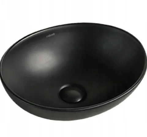 UMYWALKA NABLATOWA CERAMICZNA CZARNA MATOWA 41x33