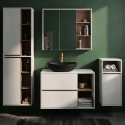 Umywalka Nablatowa Ceramiczna Owalna 41 cm Czarna Matowa Stawiana OVALIS