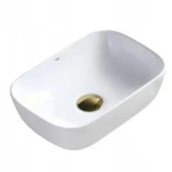 UMYWALKA NABLATOWA CERAMICZNA PROSTOKĄTNA MILO-WH-370 BIAŁA 8