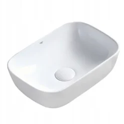 UMYWALKA NABLATOWA CERAMICZNA PROSTOKĄTNA MILO-WH-370 BIAŁA 8