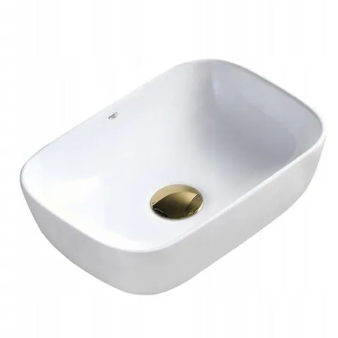 UMYWALKA NABLATOWA CERAMICZNA PROSTOKĄTNA 37X25 MILO-WH-370 BIAŁA 8