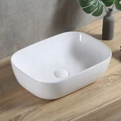 UMYWALKA NABLATOWA CERAMICZNA STAWIANA BIAŁA 46x33 REBIKO