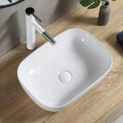 UMYWALKA NABLATOWA CERAMICZNA STAWIANA BIAŁA 46x33 REBIKO