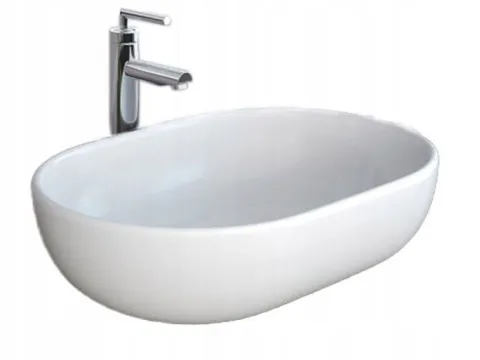 Umywalka Nablatowa Owalna Biała Rea Amelia White 48 cm