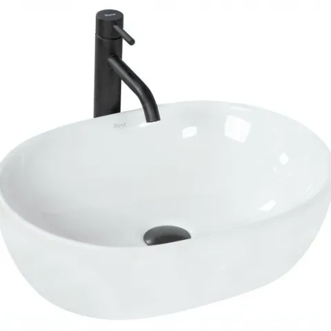 Umywalka Nablatowa Owalna Biała Rea Amelia White 48 cm