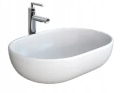 Umywalka Nablatowa Owalna Biała Rea Amelia White 48 cm