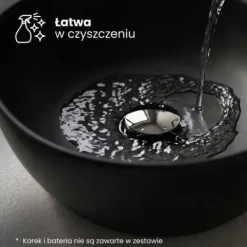 Umywalka Owalna Nablatowa Ceramiczna 49 cm Stawiana Czarna Matowa ELIPSE