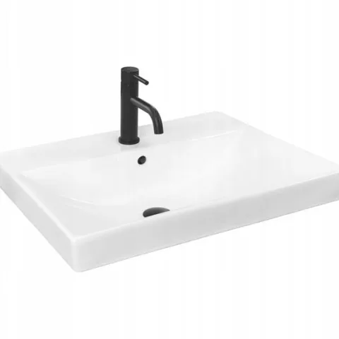 UMYWALKA WPUSZCZANA CERAMICZNA BIAŁA PROSOTKĄTNA REA MANDY 60
