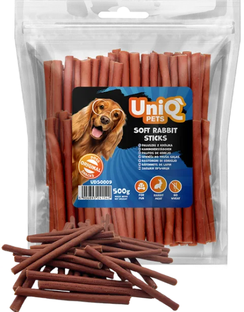 UNIQ PETS Przysmak dla psa paluszki z królika - przekąska 500g