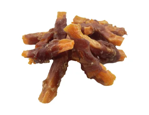 UNIQ PETS Przysmak dla psa z kaczki - frytki z batatów owinięte kaczką 500g