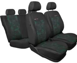 Uniwersalne welurowe pokrowce ELEGANCE ZIELONE do SKODA FABIA I II III