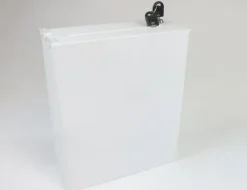 Urna skarbonka puszka plexi 25x10x30cm z zamkiem skrzynka na ankiety głosy