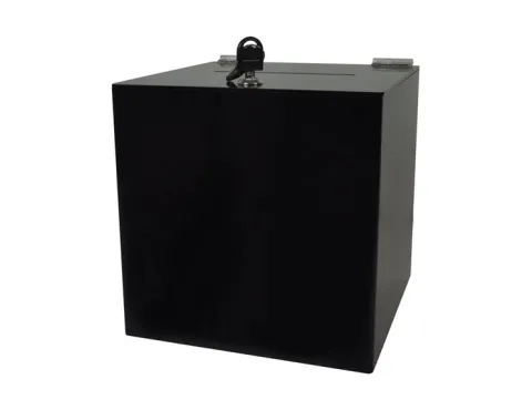 Urna skarbonka puszka skrzynkaz plexi czarnej na dokumenty 25x25x25cm