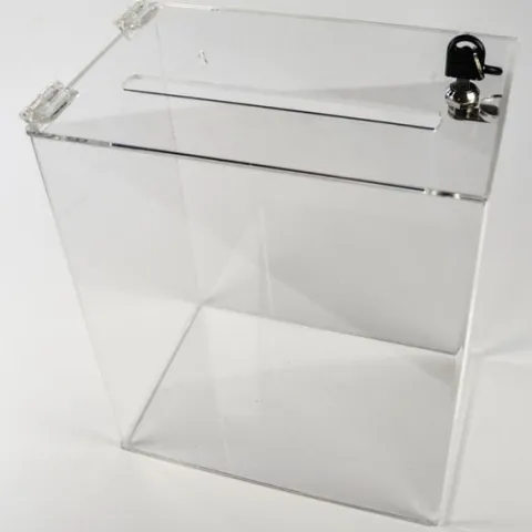 urna, skrzynka 30x20x35cm z plexi przeźroczystej zamykana na kluczyk