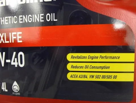 VALVOLINE MAXLIFE SYNTHETIC 5W40 SN/CF A3/B4 SYNTETYCZNY 4L
