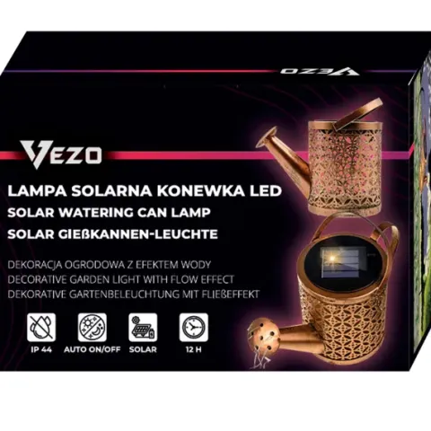 Vezo lampa solarna ogrodowa konewka led wbijana dekoracyjna girlanda 80cm