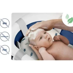 Wanienka składana dla dzieci, niemowląt z wkładką Ricokids RK-286 biało-niebieska