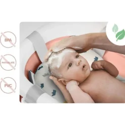 Wanienka składana dla dzieci, niemowląt z wkładką Ricokids RK-286 biało-różowa