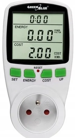 WATOMIERZ LICZNIK ENERGII MIERNIK DO ZUŻYCIA PRĄDU MOCNY GreenBlue GB202