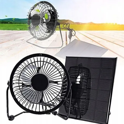 WENTYLATOR + PANEL SOLARNY SŁONECZNY 5W 6V Do kemping