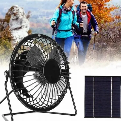 WENTYLATOR + PANEL SOLARNY SŁONECZNY 5W 6V Do kemping