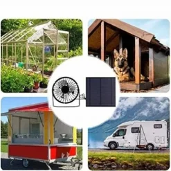 WENTYLATOR + PANEL SOLARNY SŁONECZNY 5W 6V Do kemping
