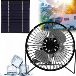 WENTYLATOR + PANEL SOLARNY SŁONECZNY 5W 6V Do kemping
