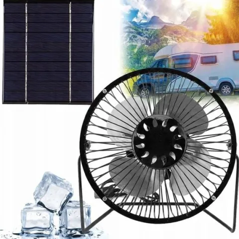 WENTYLATOR + PANEL SOLARNY SŁONECZNY 5W 6V Do kemping