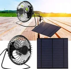 WENTYLATOR + PANEL SOLARNY SŁONECZNY 5W 6V Do kemping