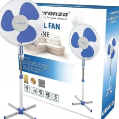 WENTYLATOR 16'' STOJĄCY HURRICANE BIAŁO-NIEBIESKI ESPERANZA EHF001WB