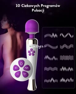 WIBRATOR, MASAŻER Z ELASTYCZNĄ SZYJKĄ - 70 Funkcji FIOLETOWY