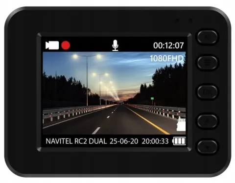 Wideorejestrator kamera samochodowa Navitel RC2 Dual Przód tył Full HD 2"